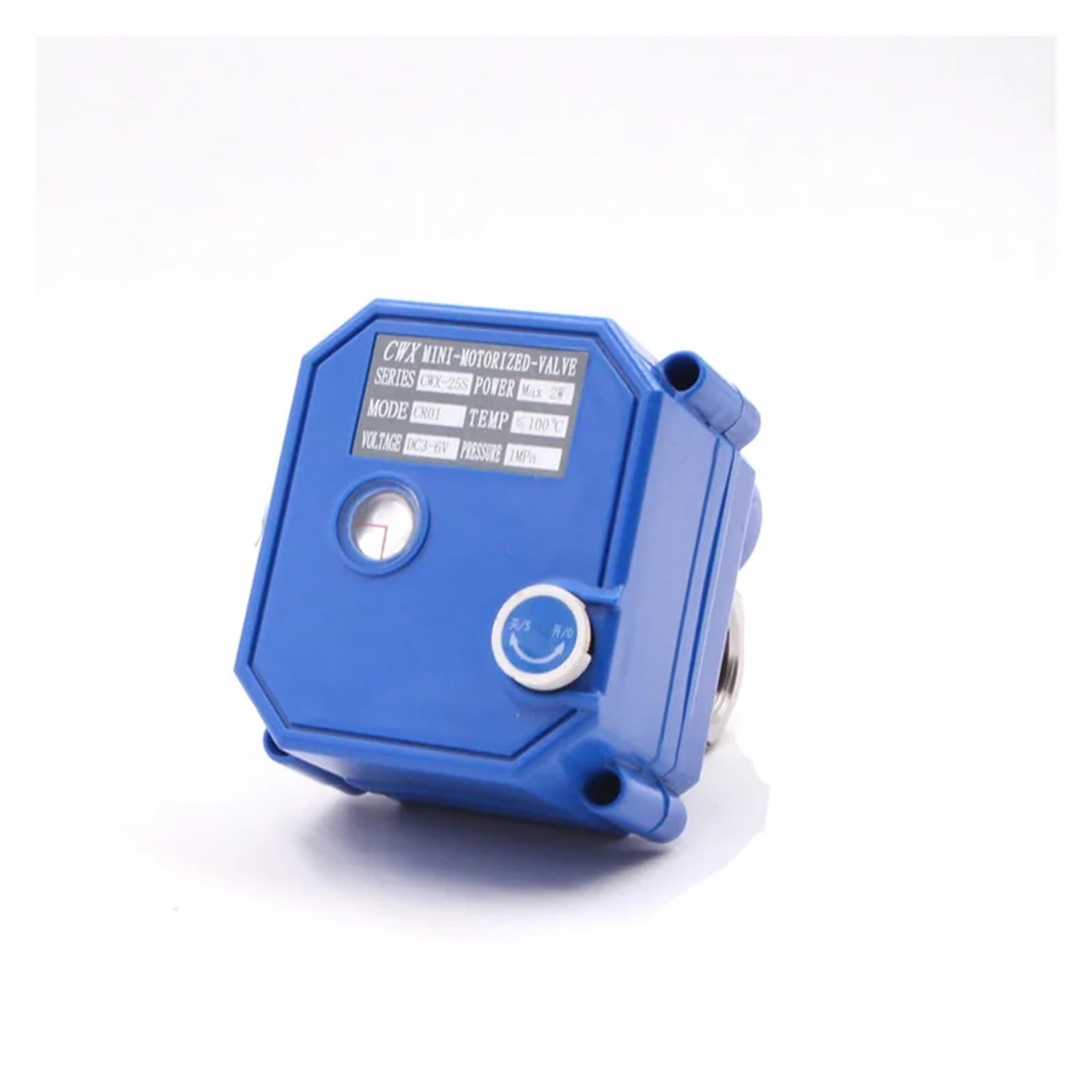 valvole motorizzate Valvola a sfera motorizzata in acciaio inossidabile a 2 vie, 2/3 fili, 1/4", 1/2", 3/4", 1", con interruttore manuale, AC220V, DC24V, DC12V(1",DC12V_CR04)