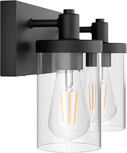 Miniatura 9 de Aipsun Lámpara dorada de 3 luces para tocador de baño, accesorios de iluminación sobre espejo, lámpara de pared de baño con pantalla de vidrio