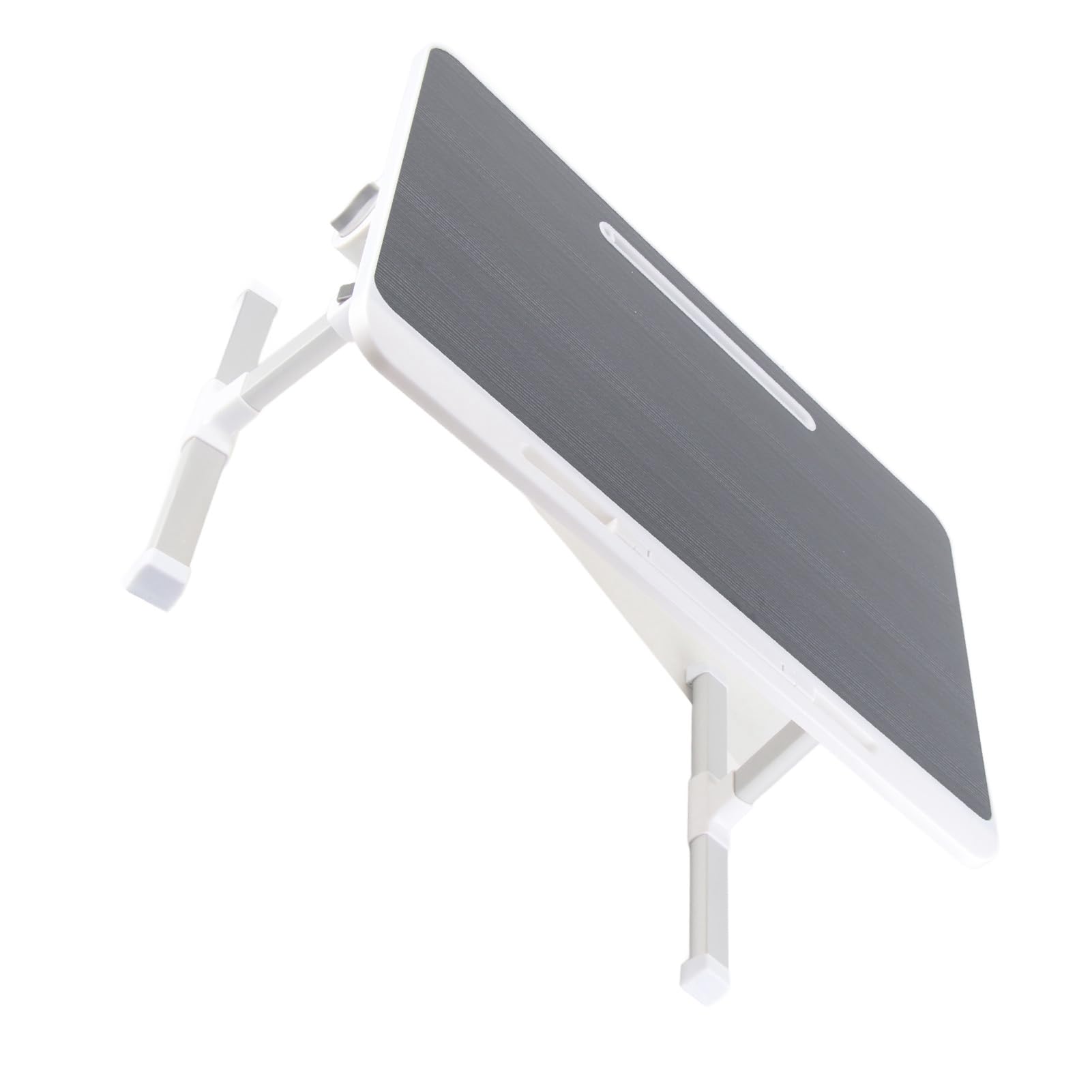 Generic Stolik Przy łóżku na Laptopa Składane Nogi Przenośne Biurko Przestronny Pulpit do Pracy i Czytania Stop Aluminium na Parapet Okna Sypialni (Czarny szczotkowany)