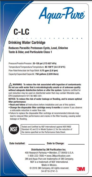 3M Under Sink Dedicated Faucet Water Filter Cartridge AP Easy C-LC - Image 2