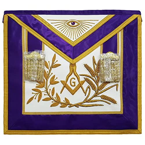 Master Mason - Delantal con bordado de lingotes masónicos, color morado, Morado (