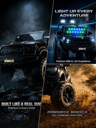 Image of Wish Master 4x4 Off-Road Electric Ride-On Jeep for Kids | 12V Battery, Remote & Manual Drive | Big Size Jeep with Music, Lights & Safety Belt