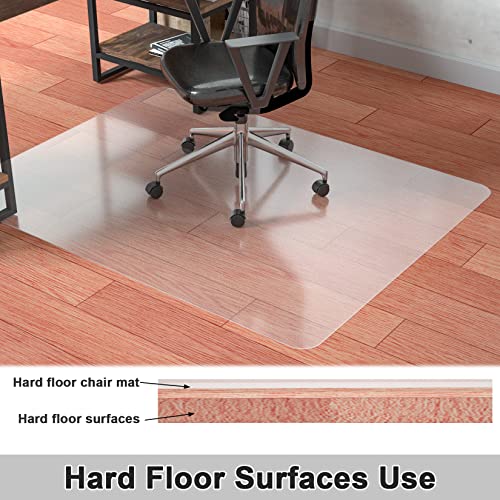 100Pointone Chair Mat For Hard Floors Clear, 60'' X 46'' Transparent Office Mats For Hardwood Floor, Plastic Desk Floor Mat Protector Wood Tile Floor For Office & Home - Rectangle #TOP2