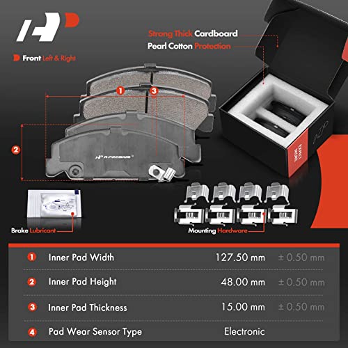 Image of A-Premium 9.45 In (240mm) Front Brake Rotors & Ceramic Pads Kit, 6-Pack | Compatible with Honda Models - Civic 1990-2000, Civic del Sol 1993-1997, CRX 1990-1991, 6-Pack
