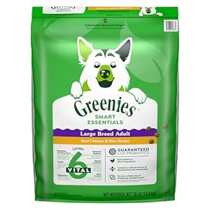 Greenies Smart Essentials Large Breed Adult Dry Dog Food Real Chicken & Rice Recipe, 13.6kg Bag