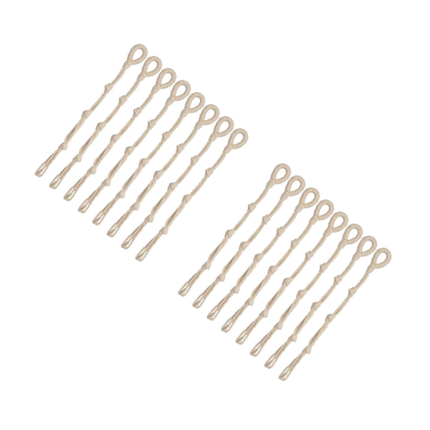TOYANDONA 2 Ensembles Rallonge De Crochet Pour Plante Usine Cintre Jardinière Suspendue En Macramé Pendaison Jardinière Suspendue D'extérieur Anneau Porte-plante Coton Beige 8 Pièces * 2