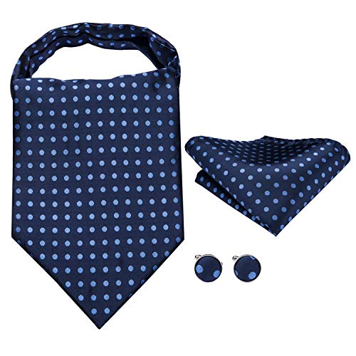 Image of Dubulle Paisley Floral Ascot for Men Self Tie Mens Cravat and Pocket Square Cufflinks Wedding