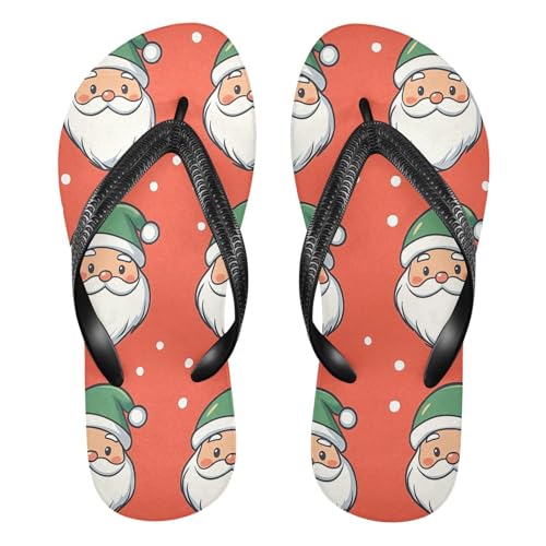 CEBUGI Unisex Flip Flop -Flat Sandal -NonSlip Couple Slippers -Natural Rubber Foam Soles Ultimate Comfort and Durability for Indoor Outdoor|Cartoon Santa Claus