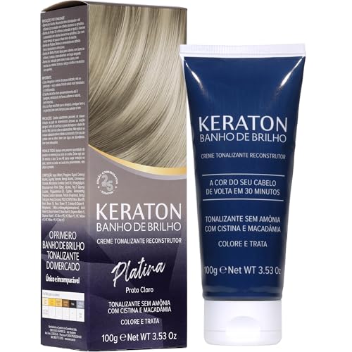 Keraton Tonalizante Banho de brilho 100g Platina Prata Claro