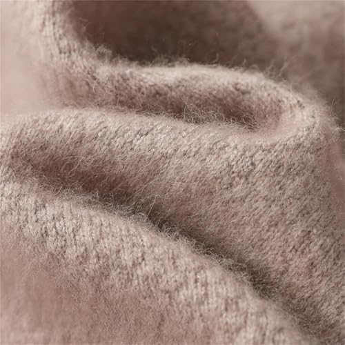 Dcvmvmn Men's Winter Cashmere Knitted Sweater Casual Business Thick Warm Long Sleeved Pullovers Beige4