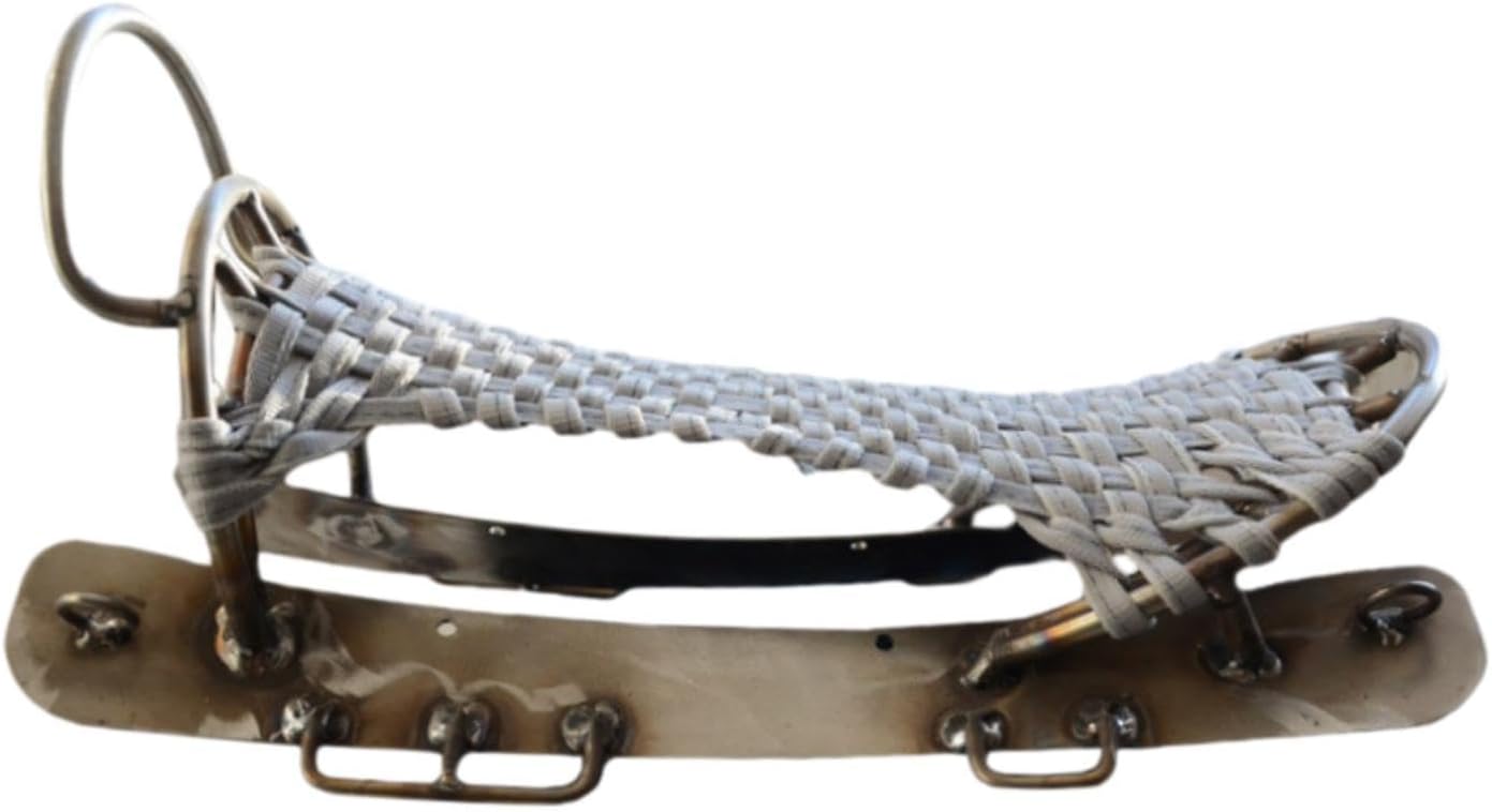 Horse Saddle Stainless Steel Frame Stable Horse Tack Woven Rope Traditional Equestrian Gear Sturdy Riding Equipment Structure