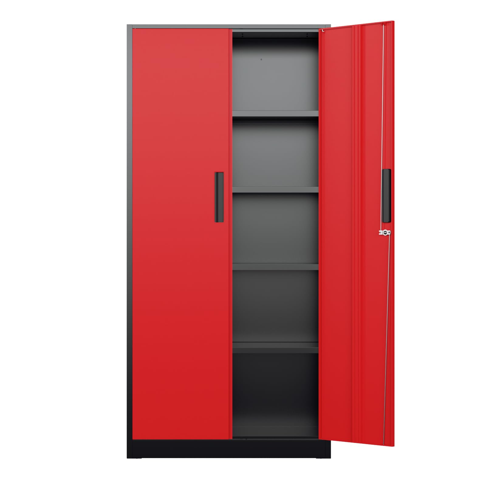 Bonusall 72" Metal Garage Storage Cabinet - 900lbs Heavy Duty Steel Cabinet with 3-Point Locking System & 4 Adjustable Shelves, Lockable Tall Storage