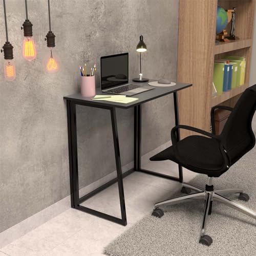 Escrivaninha Mesinha Portátil Multiuso Home Office Dobrável (Cinza)