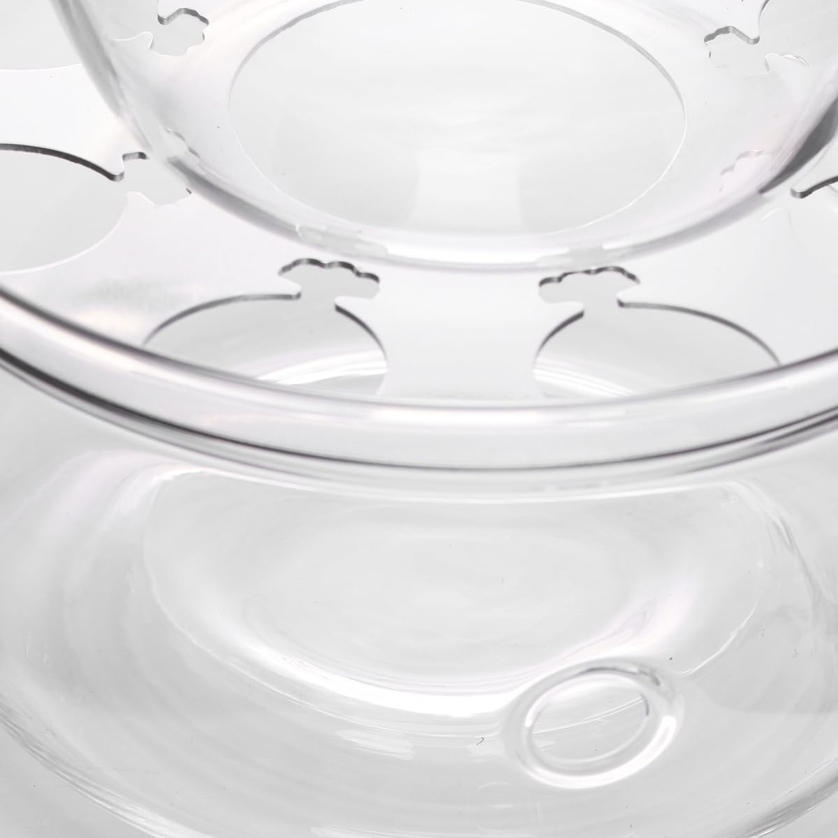 Juego de 1 olla doble para derretir chocolate de vidrio transparente para derretir chocolate, cuenco a prueba de calor para velas de caramelo de mantequilla de queso, 1 juego 6