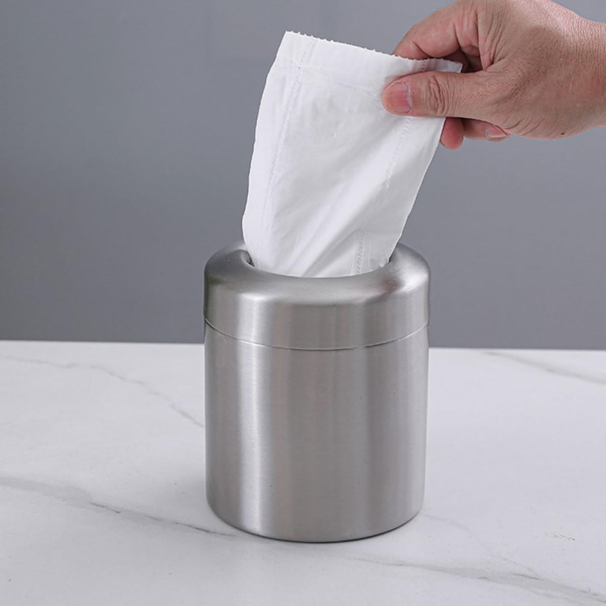 Cubo de Basura Pequeño de Acero Inoxidable Plata 1, 5 L