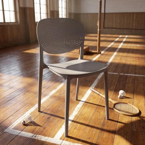 Image of INNOWIN Casper Stackable Arm Chair | Accent Chair for Living Room Home, Bedroom, Cafe and Hotels | 3- Year Warranty | Plastic | Grey