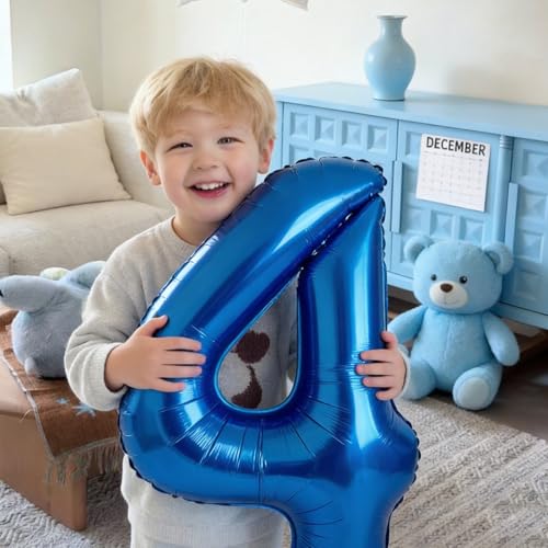 Image of Number Balloons Navy Blue Balloons - Giant Number 10 Balloon, 10 20 30 40 50 Numbers Balloon Birthday Decorations, Blue Party Supplies for Boy Men