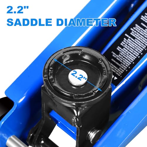 Image of Jack Boss Floor Jack 1.5 Ton (3,000 LBs) Hydraulic Car Jack, Lifting Range from 5.1 Inch to 12.6 Inch, Fits Sedans Automotive Blue