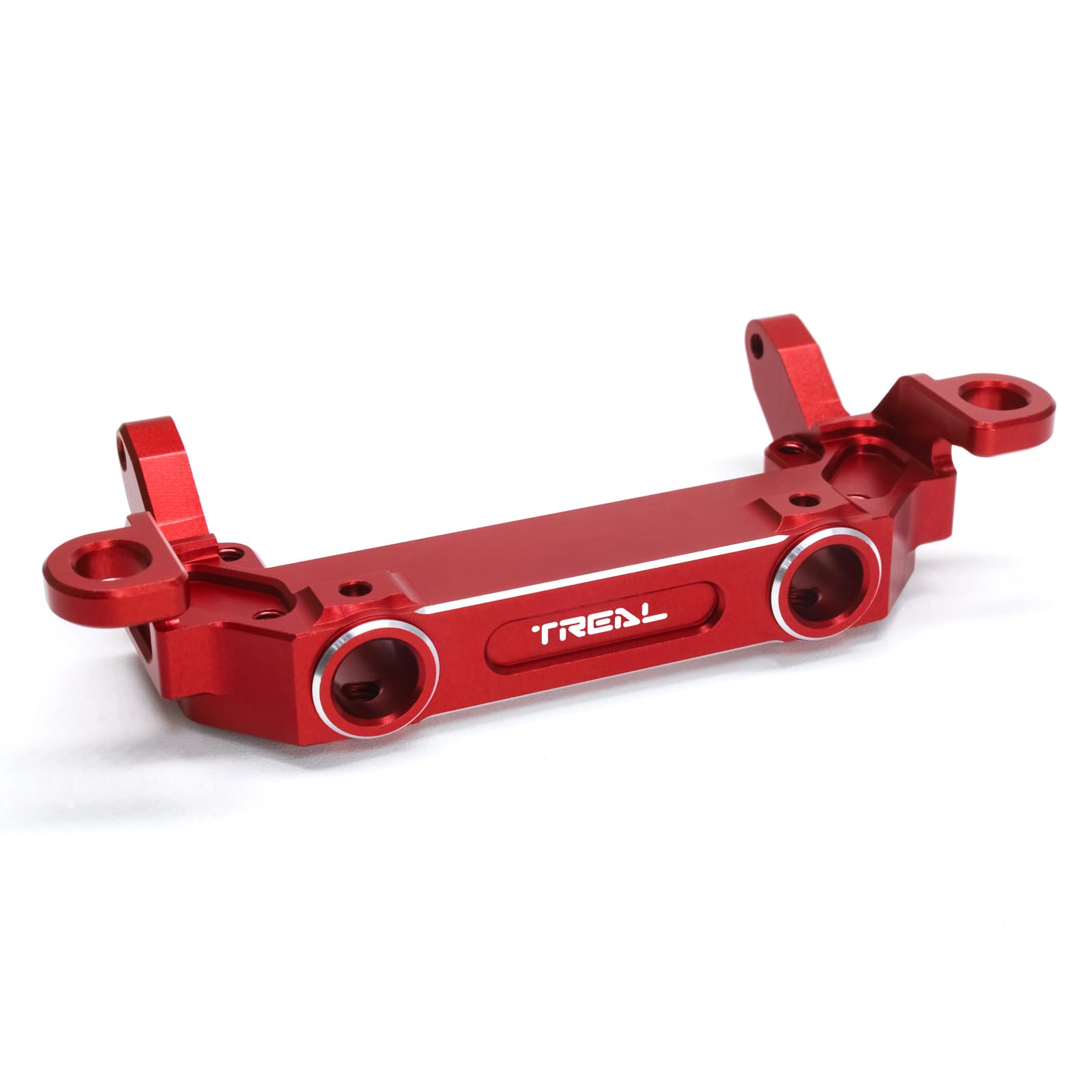 TREAL Aluminum 7075 Front Bumper Mount CNC Machined Upgrades for Axial SCX10 III Jeep K10 Base Camp(Red)