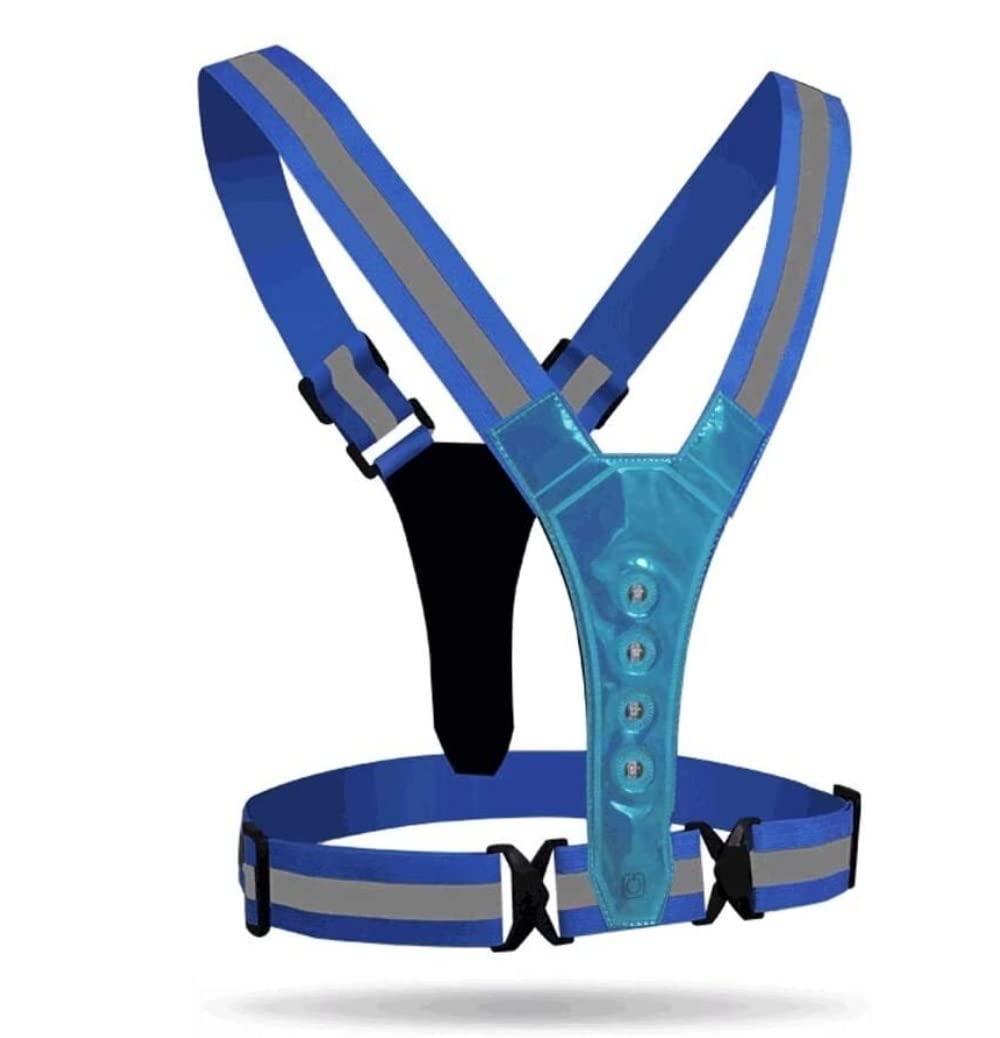 Gilet réfléchissant, gilet de sécurité avec visière haute, gilet réfléchissant, gilet réfléchissant LED pour adultes, réglable, gilet de nuit, équitation, gilet de construction (Oranje)