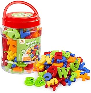 Coogam Uppercase Lowercase Magnetic Letters and Numbers for Children Math Symbols A-Z Alphabet Fridge Magnets Best Educational Toy for Preschool Learning Spelling Counting (78 Pcs)