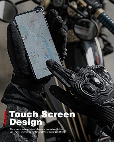 Iron Jia's Motorcycle Gloves, Winter Riding Gloves With Touchscreen, 3M Thinsulate Thermal Waterproof Windproof Gloves For Road Racing, Cycling, Ebike And Climbing #TOP2