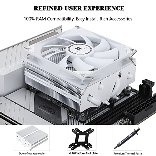Image of Thermalright AXP90-X53 White Low Profile CPU Air Cooler, 53mm Height, TL-9015W SLIN PWM Fan, AGHP 3.0 Technology, for AMD AM4 AM5 /Intel 1150 /1151 /1155 /1156 /1200 /1700(White)