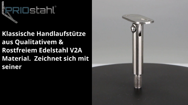 Handlaufstütze Aus Edelstahl V2A – Gerade Wandmontage, Geschliffen K320, Schelle 12x75x50mm