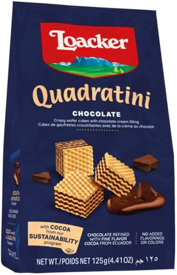 Loacker Biscoito Mini Wafer Com Creme De Chocolate Pacote 125G