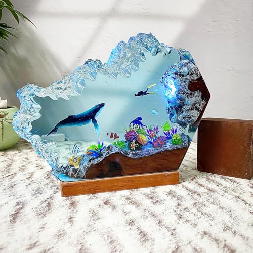 Lámpara de mesa de resina artesanal temática océano 6x4 in miniatura 4