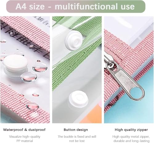 Image of Expandable A4 File Folder Organizer | Document Storage Bag with Multiple Pockets | Durable Multicolor Case for Office, School, Bank, Hospital & Home Use (A4 Size Multifunctional Bag)