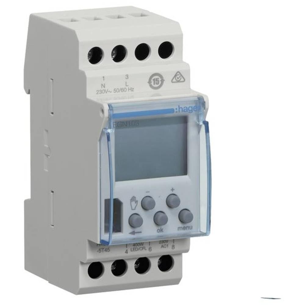 Hager Multi-Coloured Egn103 Din Rail Timer Digital