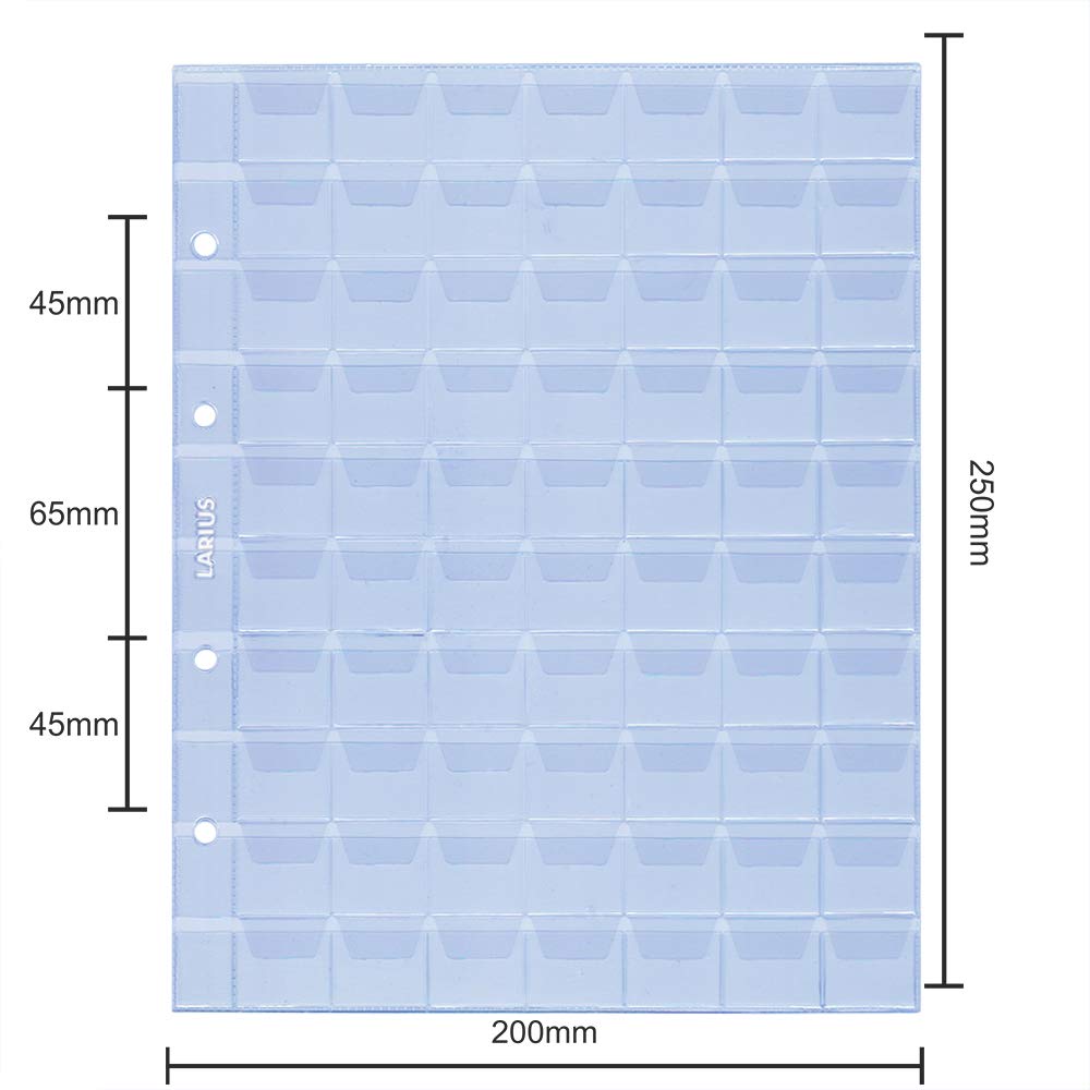 Larius Group 5 x Coin Sleeves Coin Album Coin Sheets 26, 35, 41, 58 mm Diameter Various Sizes, for Coins Commemorative Coins - Image 4
