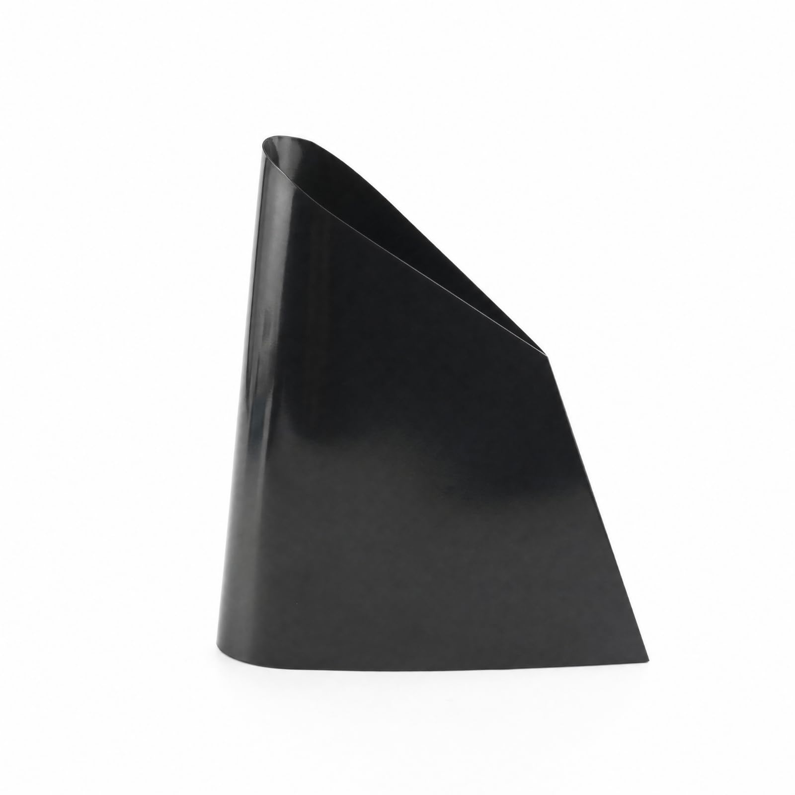 Vase trapézoïdal épuré noir au bord biseauté lisse design haut de gamme