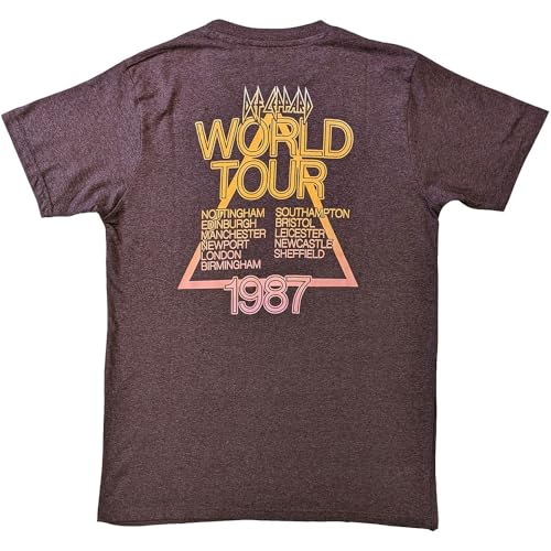 T-shirt Def Leppard Hysteria marron vêtement musique vintage unisexe
