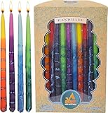 Ner Mitzvah Beeswax Chanukah Candles - Standard Size Candle Fits Most Menorahs - Premium Quality Pure Bees Wax - Assorted Colors - 45 Count for All 8 Nights of Hanukkah