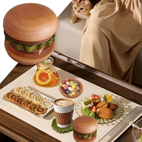Dessous de verre absorbants en forme de hamburger pour une table sans taches - 5