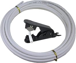 Lemoy Size 1/4 Inch, 20 Meters 60 feet Length Tubing Hose Pipe for RO Water Filter System +Tube Cutter (60 feet) (White)