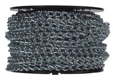 Campbell 0726627 Low Carbon Steel Twist Link Machine Chain on Reel, Zinc Plated, #2 Trade, 0.15