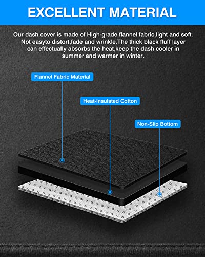 Image of Autorder Dashboard Cover Mat for Nissan Frontier 2022-2025 2026 Accessories Dash Cover Flannel Dash Mat Sunshade Glare UV Rays Protector