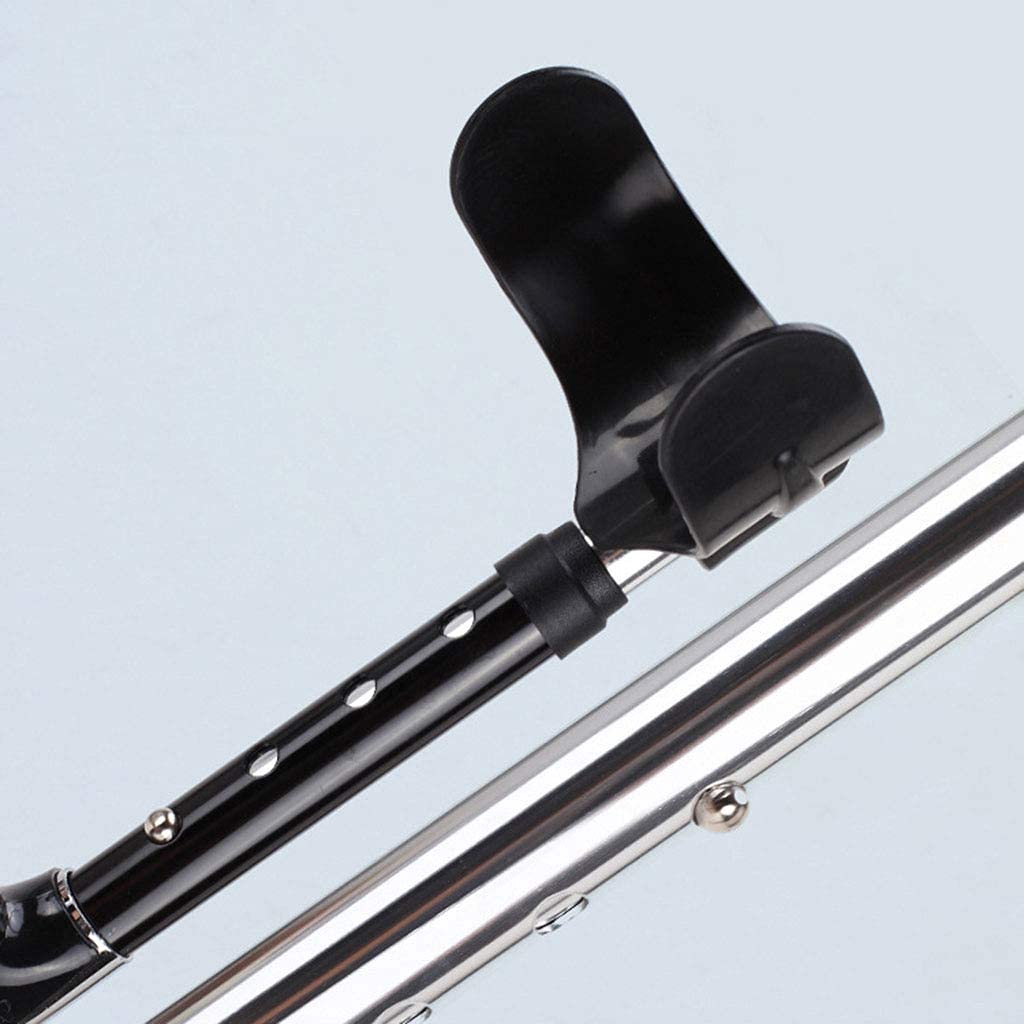 Kule przedramion do opieki zdrowotnej, regulowana pojedyncza laska z antypoślizgową końcówką i trwałą, zagęszczoną metalową ramą 1,2 mm, kula dla dorosłych, szara Interesting
