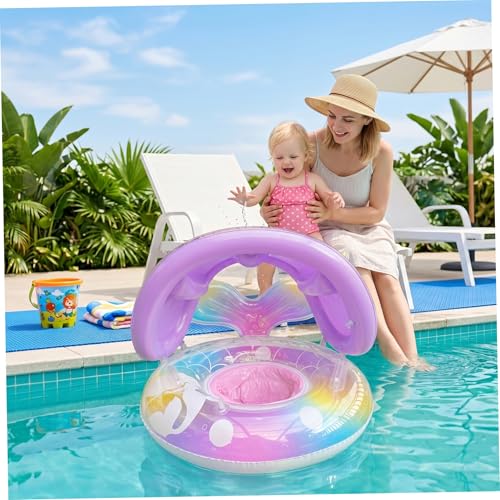 Matelas gonflable bébé pour protéger un enfant du soleil dans l'eau