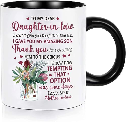 Mewgulfs Daughter in Law Gifts, Daughter in Law Birthday Gifts - I Gave You My Amazing Son - 330ml Coffee Mugs Thanksgiving Wedding Christmas Gifts for Daughter in Law