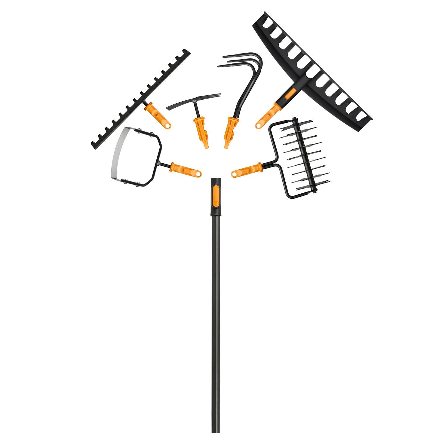 Fiskars OneClick Manico Telescopico L, Sostituzione con un Clic, Adattatore QuikFit Disponibile Separatamente, Manico Estendibile da 2,20 m a 4 m di Lunghezza, 1,55 kg, Nero/Arancione, 1080672
