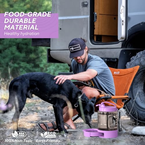 Image of Dog Water Bottle Portable Travel - 77oz Large Travel Water Bowl for Dogs Camping Hiking Beach Traveling Essentials,Big Pet Bottles Bowl Water Dispenser for On The Go Park Car Walking Accessories