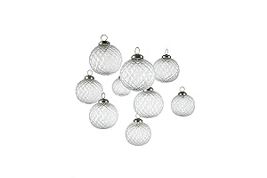 Clear Glass Diamond-Patterned Christmas Ornaments
