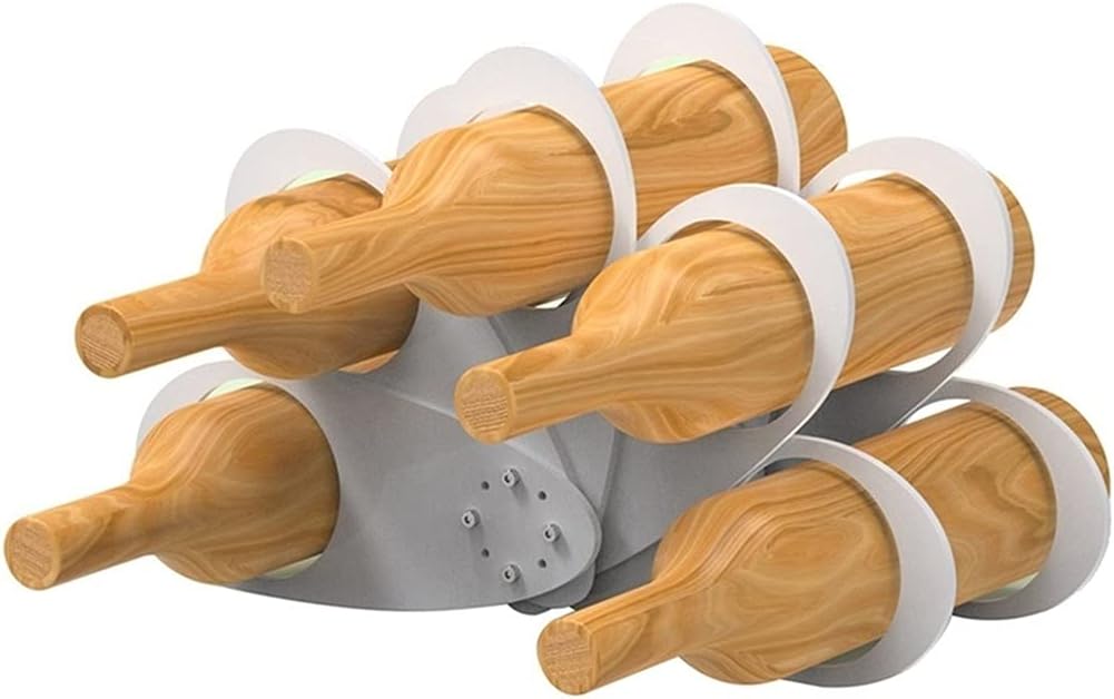 YYDS Wine Rack 5 Bottles Foldable Wine Rack, Countertop Free-Standing Wine Holder Organizer Shelves for Cabinets, Kitchen Countertop Wine Bottle Holders (Color : White)