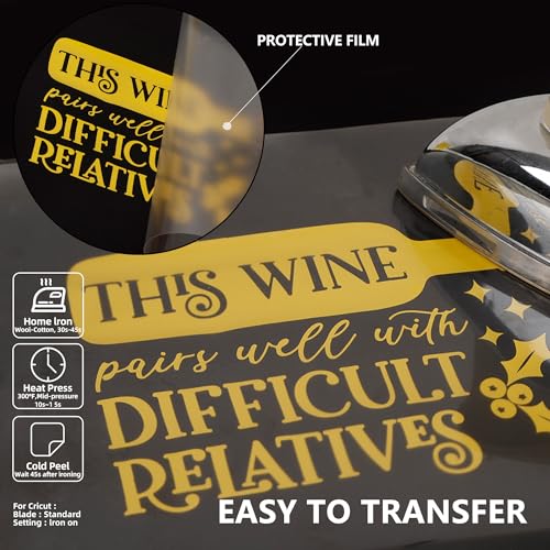 Image of Guangyintong Yellow HTV Heat Transfer Vinyl Rolls, 12 inch X 100ft Iron on Vinyl PVC Adhesive for T-Shirt, Easy to Cut & Weed for DIY Design