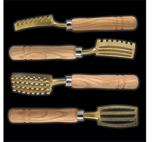 Kwizing Made In Japan [Extra Large] Fish Scaler Brush With Brass Serrated Sawtooth And Ergonomic Wooden Handle - Easily Remove Fish Scales Without Fuss Or Mess - Handcrafted By Japanese Artisans #TOP6