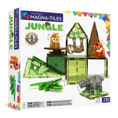 Image of MAGNA-TILES Jungle Animals 25-Piece Magnetic Construction Set, The ORIGINAL Magnetic Building Brand